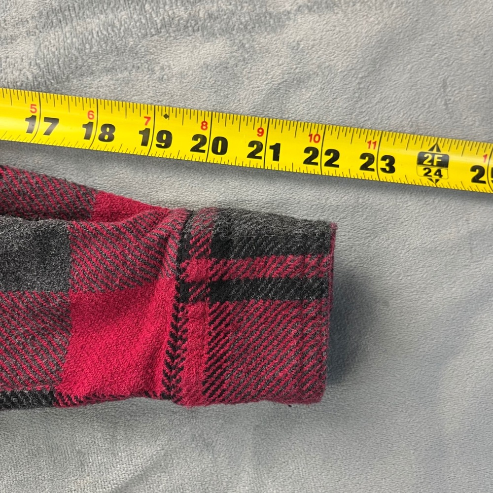Outdoor Life Mens‎ Size Small Red Gray Plaid Flannel Button Down Shirt - Picture 5 of 8